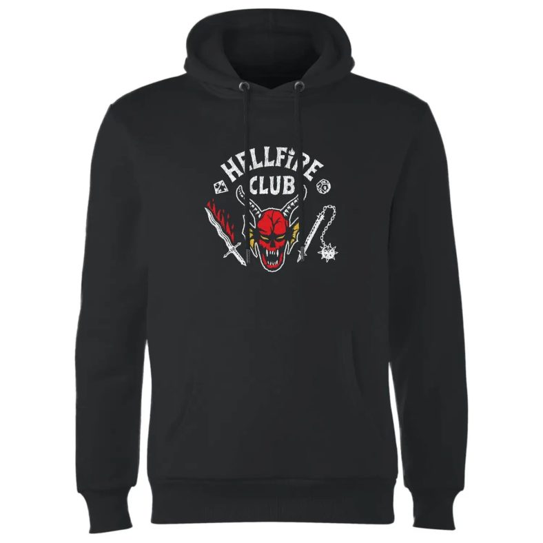 Sweat à capuche Stranger Things Hellfire Club Vintage - Noir