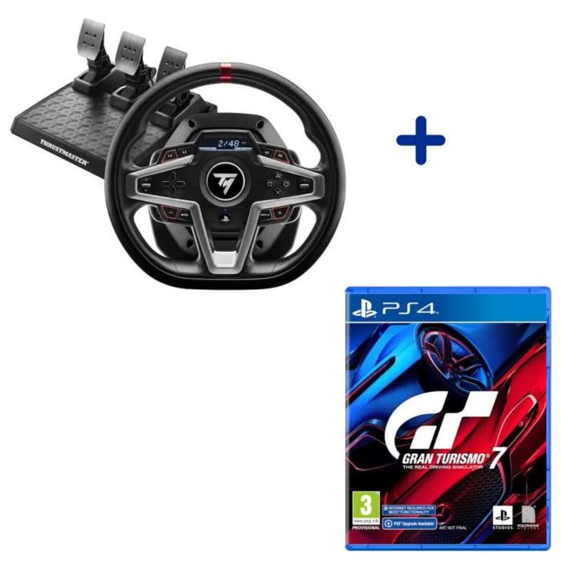 Pack THRUSTMASTER T248 Volant de Course et Pédales Magnétiques, PS5, PS4, PC + Gran Turismo 7 – Jeu PS4