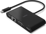 Belkin Adaptateur USB-C multimédia (hub USB-C : VGA, HDMI 4K, USB 3.0,Ethernet. Compatible MacBook Pro, iPad Pro, Surface Pro, Chromebook…)