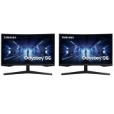 SAMSUNG – Lot de 2 écrans 27″ LED Odyssey G5 Ecran PC Gamer – 1ms – 144 Hz – FreeSync Premium – Dalle VA – WQHD 2560 x 1440 – HDMI/Displayport. – X2